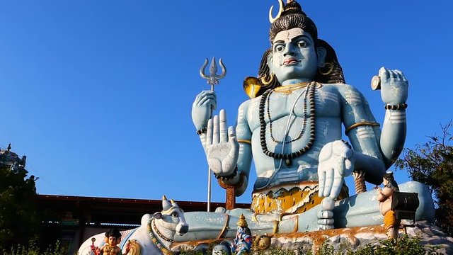 Koneswaram Temple territory. Hindu Shiva temple in Trincomalee, Sri Lanka. Hindu Holy Temple in Sri Lanka. The Mahadev temple is on top of a cliff above Trincomalee. Great Image of Lord Shiva.