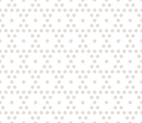 Vector hexagonal geometric pattern. Subtle seamless texture with small hexagons in neutral colors, light beige and white. Abstract repeating geometrical background. Design for decor, digital, web