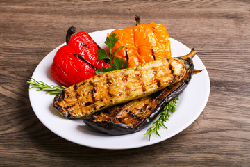 Grilled vegetables - eggplant, zucchini and pepper