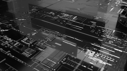 Digital binary data and electronic circuit board. Cyber security concept abstract background. 