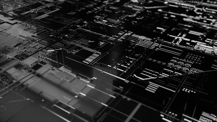 Digital binary data and electronic circuit board. Cyber security concept abstract background. 