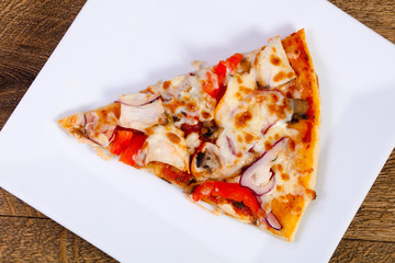 Pizza with beef and onion