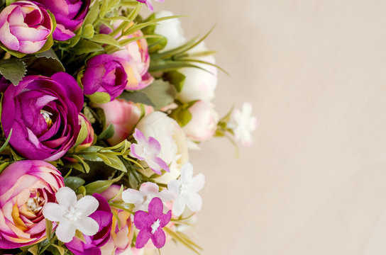 artificial flowers close-up