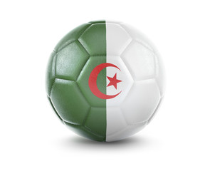 Obraz premium High qualitiy soccer ball with the flag of Algeria rendering.(series)