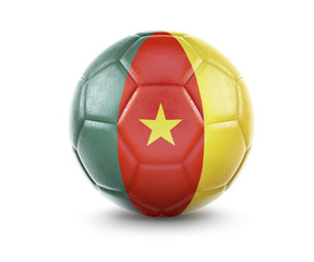 Fototapeta premium High qualitiy soccer ball with the flag of Cameroon rendering.(series)