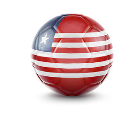 High qualitiy soccer ball with the flag of Liberia rendering.(series)