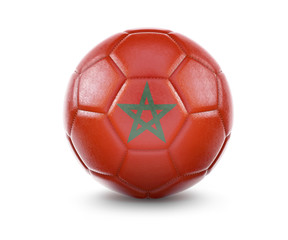 High qualitiy soccer ball with the flag of Morocco rendering.(series)