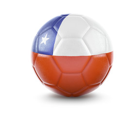 High qualitiy soccer ball with the flag of Chile rendering.(series)