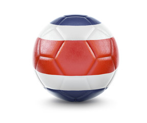 Fototapeta premium High qualitiy soccer ball with the flag of Costa Rica rendering.(series)