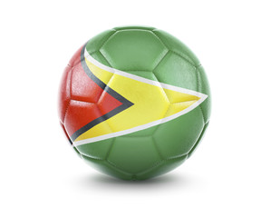 High qualitiy soccer ball with the flag of Guyana rendering.(series)