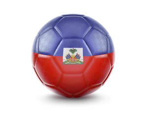 Fototapeta premium High qualitiy soccer ball with the flag of Haiti rendering.(series)