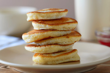 Breakfast of pancakes on a plate