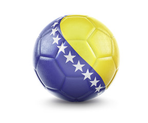 Fototapeta premium High qualitiy soccer ball with the flag of Bosnia and Herzegovina rendering.(series)