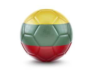 High qualitiy soccer ball with the flag of Lithuania rendering.(series)