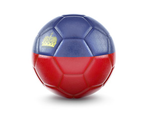 High qualitiy soccer ball with the flag of Lichtenstein rendering.(series)