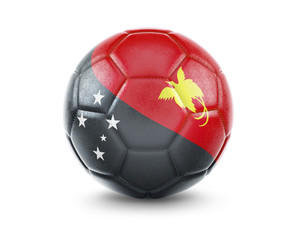 Fototapeta premium High qualitiy soccer ball with the flag of Papua New Guinea rendering.(series)