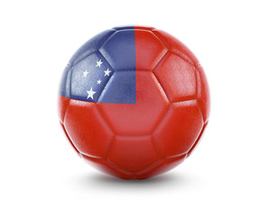 Fototapeta premium High qualitiy soccer ball with the flag of Samoa rendering.(series)