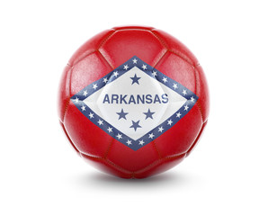 High qualitiy soccer ball with the flag of Arkansas rendering.(series)