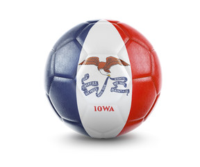 High qualitiy soccer ball with the flag of Iowa rendering.(series)