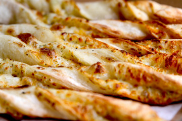 Cheesy Garlic Bread Twists (Close-up)