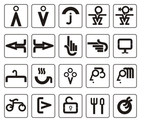 Web design icon set in line style isolated. Icons for seo website and app design and development black on white
