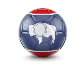High qualitiy soccer ball with the flag of Wyoming rendering.(series)
