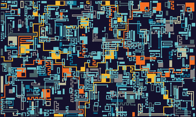 chaotic techno background blue geometric