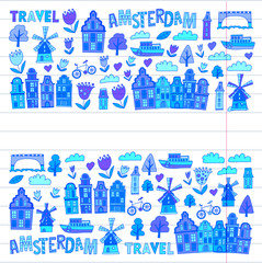 Vector pattern of Amsterdam city
