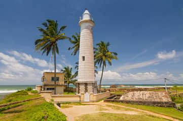 Light house at Galle Dutch Fort 17th centurys ruined dutch castle. That is unesco listed as a world...