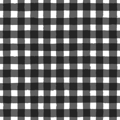 Vintage black and white checkered seamless pattern