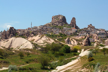 Uchisar castle in Cappadocia, central Turkey
