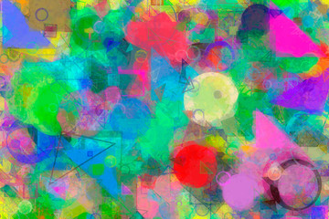 Obraz na płótnie Canvas Random circle, square. Bubble, generative, repeat & round.