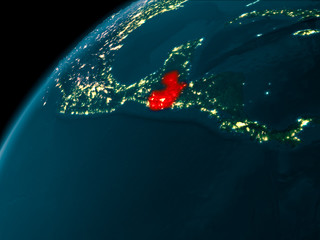 Guatemala at night on Earth