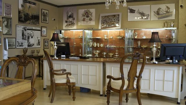 An empty holloware shop