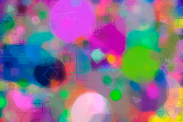 Random circle, square & rectangle shape. Round, drawing, art & paper.