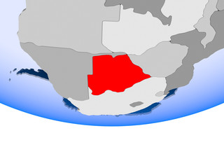 Fototapeta premium Botswana on globe