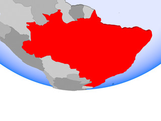 Fototapeta premium Brazil on globe