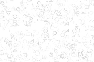 Black & white backgroud with gray random shapes, for graphic design. Round, color, triangle & style.