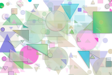 Obraz premium Abstract embossed & random circle, square. Modern, creative, color & art.