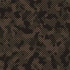 Seamless subtle brown camouflage with canvas mesh military fashion pattern vector