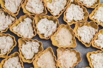 tray of cheese tartlets