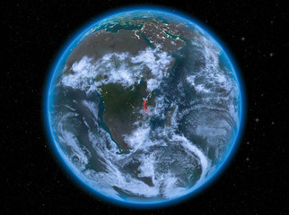 Malawi at night on Earth