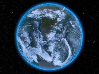 Lesotho at night on Earth