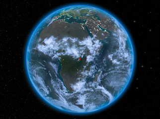 Burundi at night on Earth