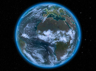 Togo at night on Earth