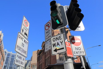 Traffic sign in downtown Sydney Australia - 201566592
