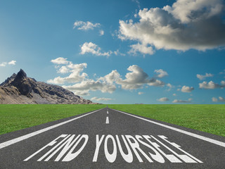 Find Yourself concept on path to self enlightenment