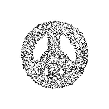 peace sign leaf icon