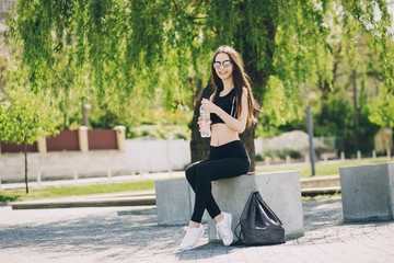 sporty girl in the park