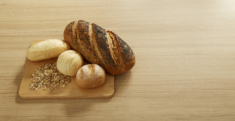 french bread top view